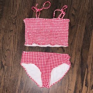 Old Navy Red Gingham Kids Swim Bikini